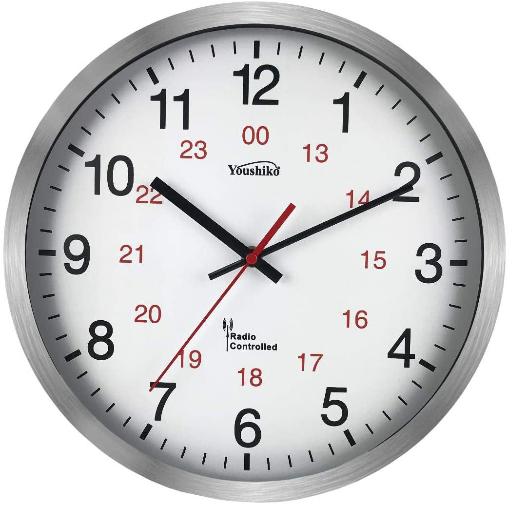 B&Q - Radio Controlled Wall Clock (Official Uk & Ireland Version)Premium QualitySilver Aluminium Case 30Cm, - Image 2