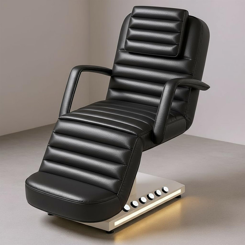 Lit de massage électrique à hauteur réglable, dossier et repose-jambes, table de massage professionnelle avec télécommande et commande au pied, boutons à DEL