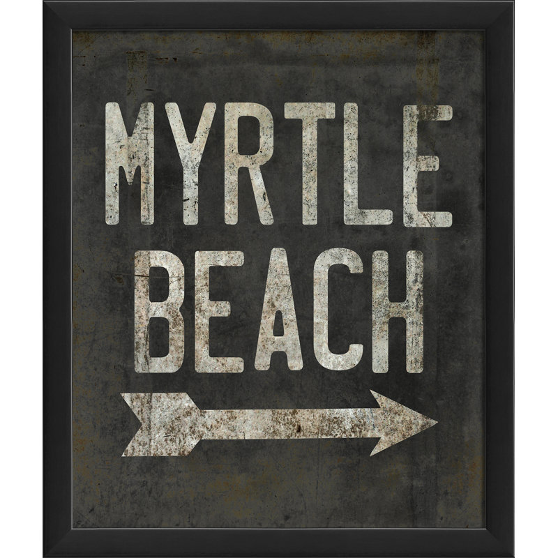 « myrtle sign », art textuel encadré Beach
