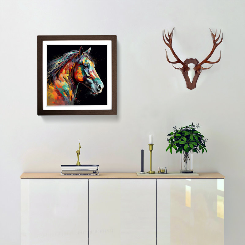 Horse Digital - Framed Print, Walnut