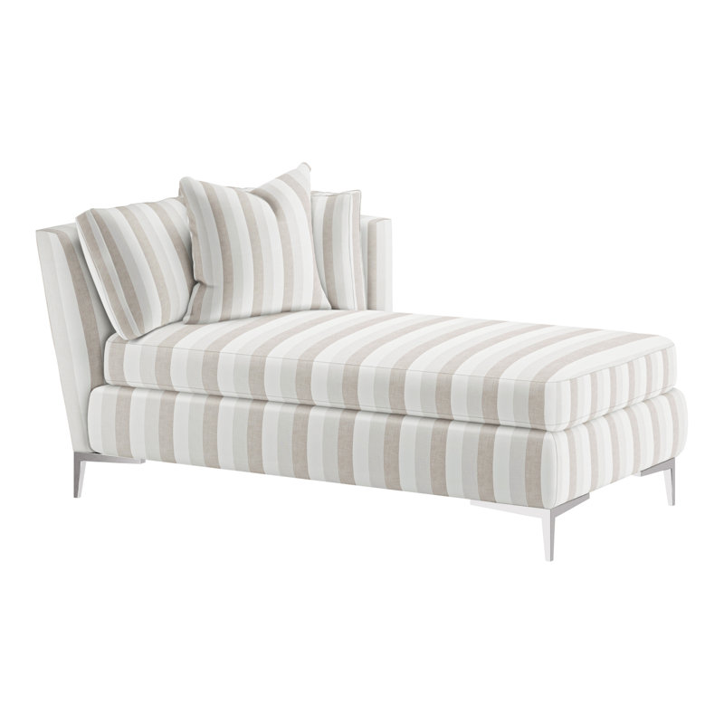 Aiden Chaise Lounge, Right Hand Facing, Polished Stainless, Perigold Ishi Chai