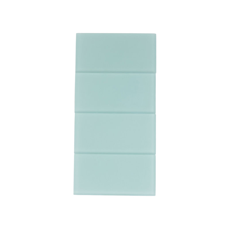 3"X 6" Matte Finished Glass Subway Tile, Light Blue