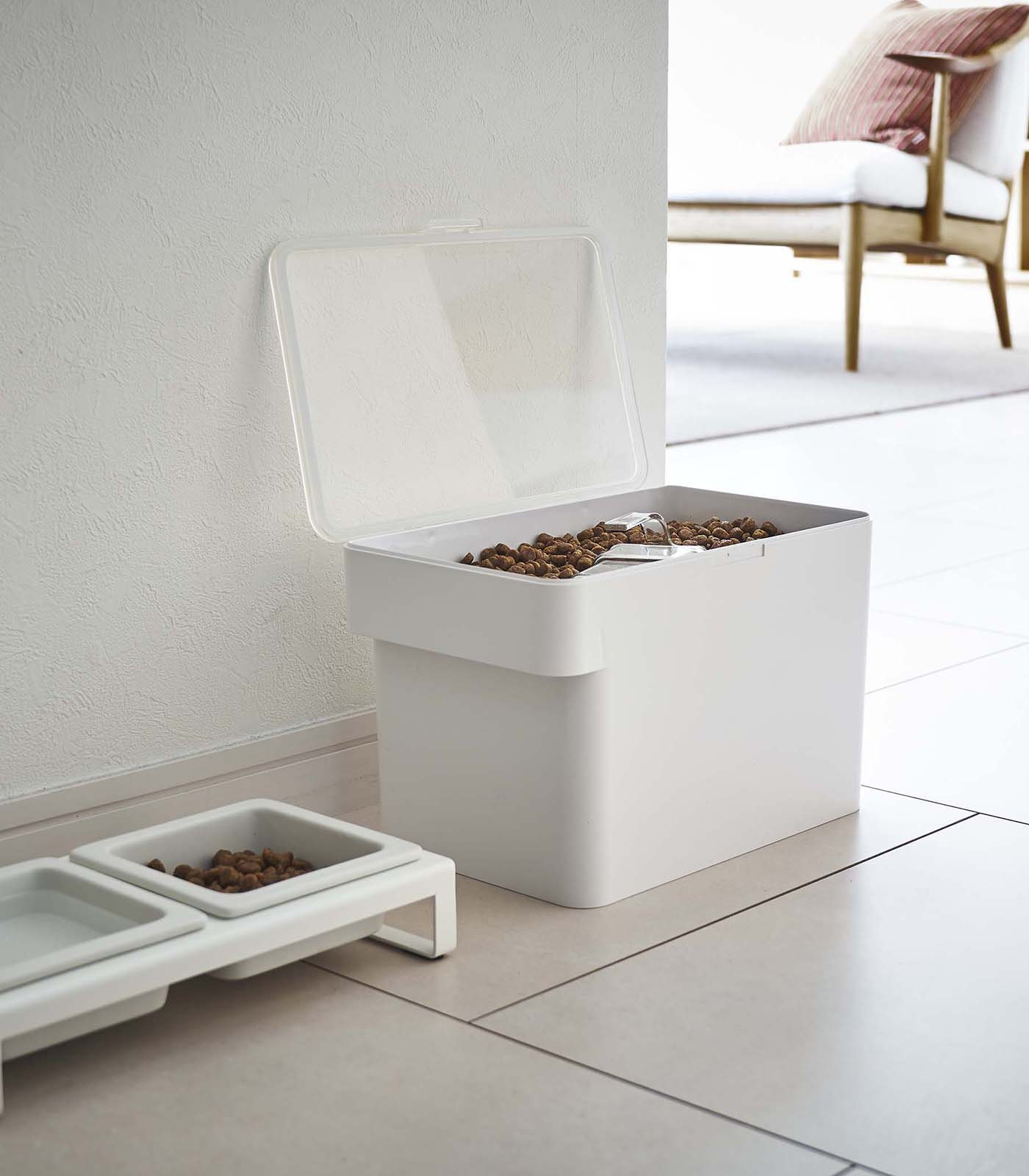 Yamazaki Home Pet Food Container, White
