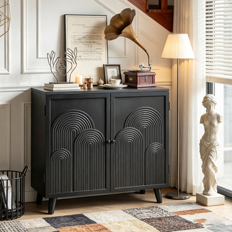 Armoire de rangement moderne en bois noir