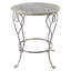 Table d'appoint ronde en fer 26 x 26 x 30 po, finition argentée patinée, table de bout décorative de style champêtre français avec pieds torsadés