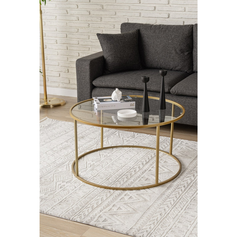 Frame Coffee Table, 45" H x 80" L x 80" W, Gold