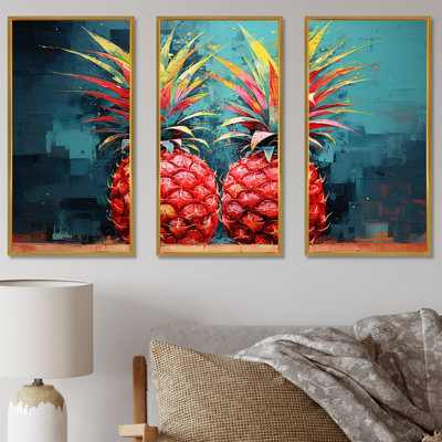 Ensemble de salon art ensoleillé ananas ensoleillé - ananas