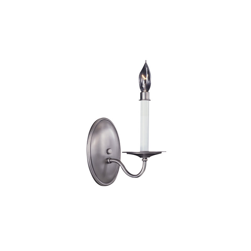 Lampe murale bougie 1 lumières Goetz, Étain satiné