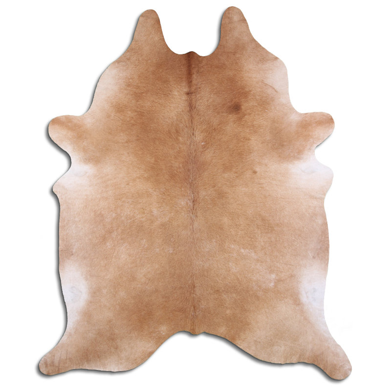 Custom Genuine Caramel Cowhide Rug, Novelty 6'2" x 7'4"