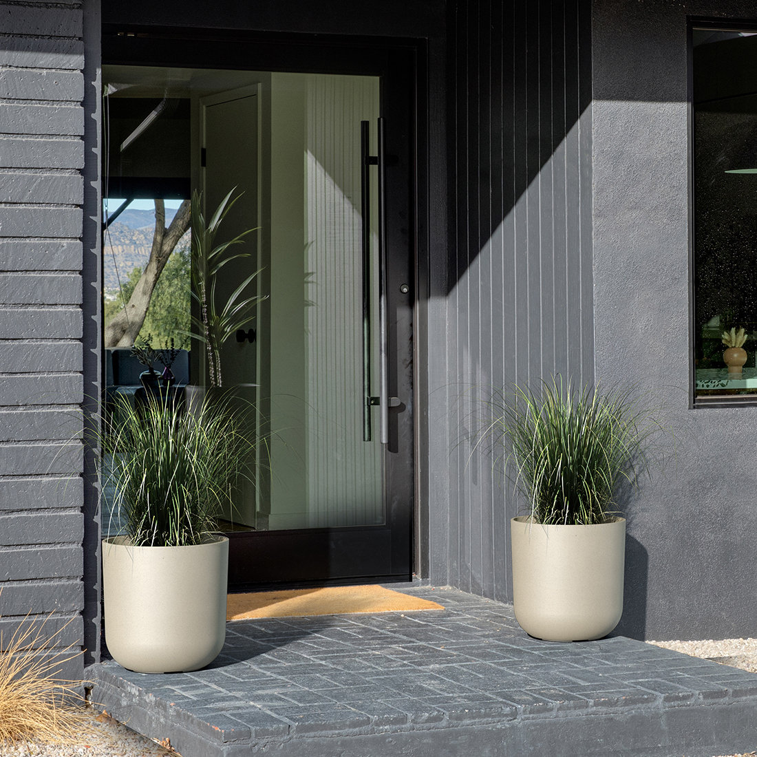 Mason Series Pot Planter, 2, 10.25" H x 10" W x 10" D, Sand