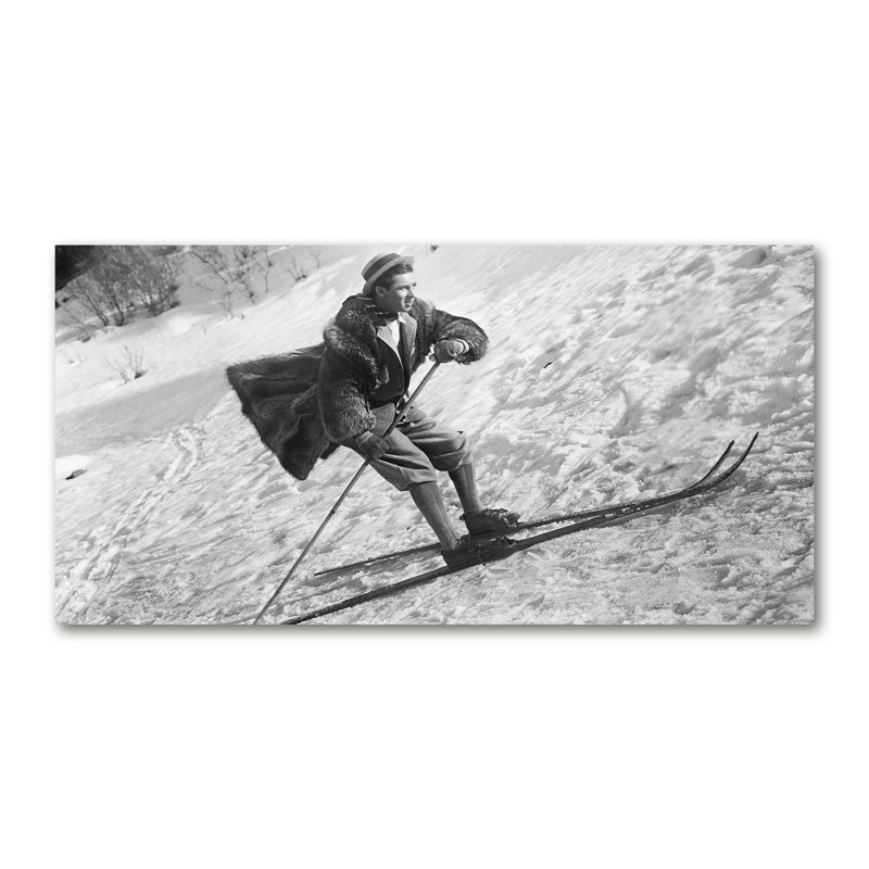 Skier - No Frame Print on Glass, Canvas, 50cm H x 100cm W x 2cm D