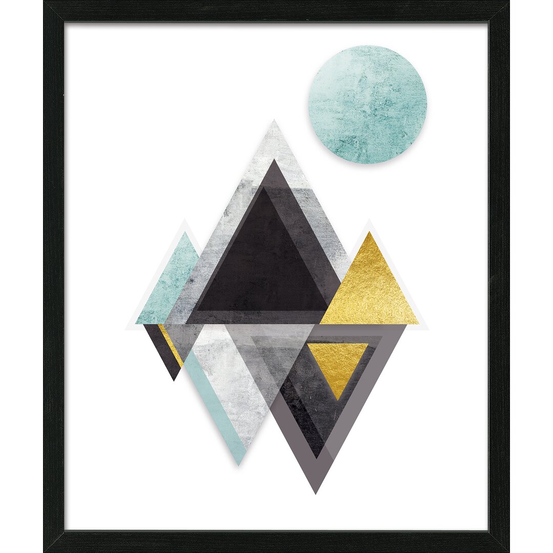 Gerahmtes Poster Black & Gold Moon II