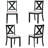 Zelmiro 6 - Person Extendable Solid Wood Solid Wood Top Four Leg Dining Set-699028638