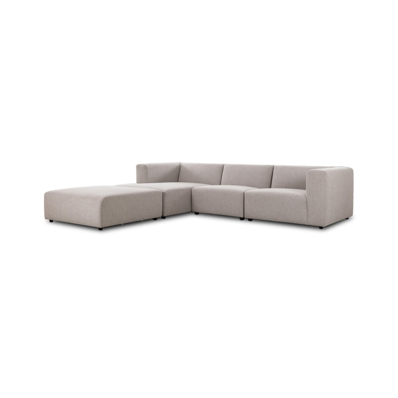Lawndale 3PC LAF Sectional W/ Ottoman-Napa Sandstone, Left Hand Facing