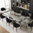 Modern 63" To 94.48" Extendable Sintered Stone Dining Table With Metal Legs , Seats 8-10-1932123766-1932123764