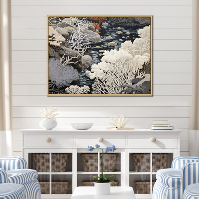 " Black And White Abstract Corals River IV "