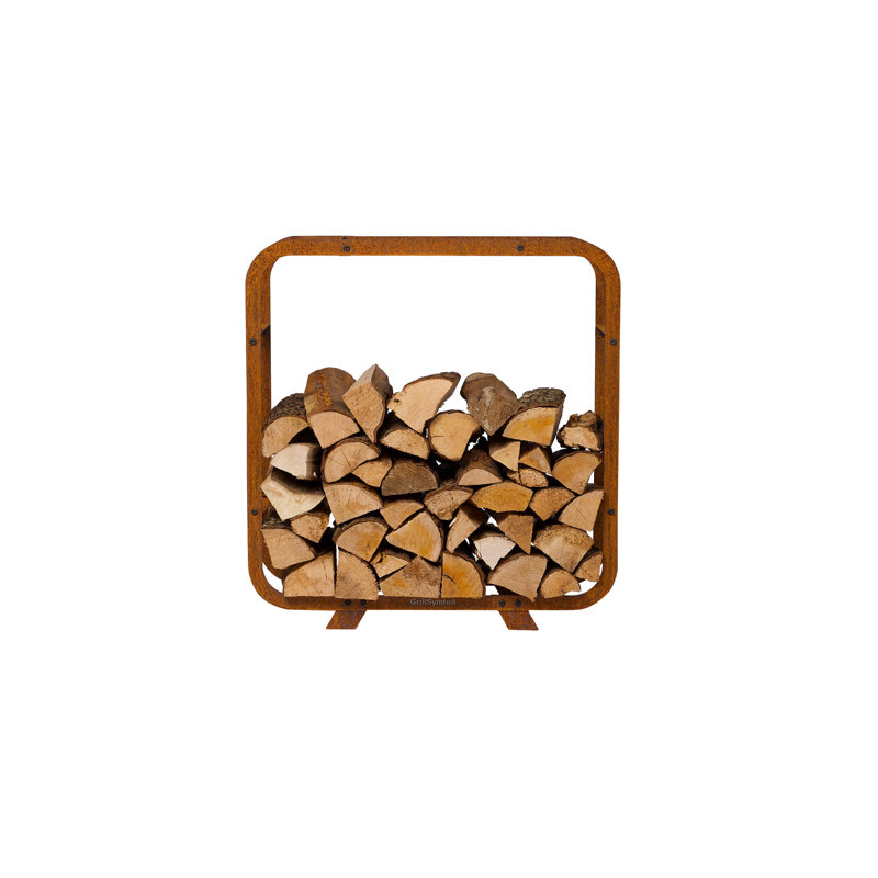 47cm W Cor-Ten Steel Log Rack