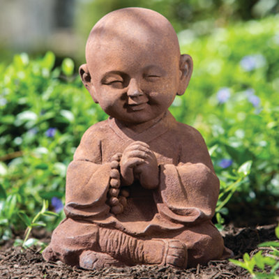 Statue de jardin bouddha priant Lockway