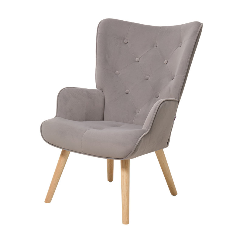 Upholstered Armchair, 90cm H x 53cm W x 54.5cm D, Velvet