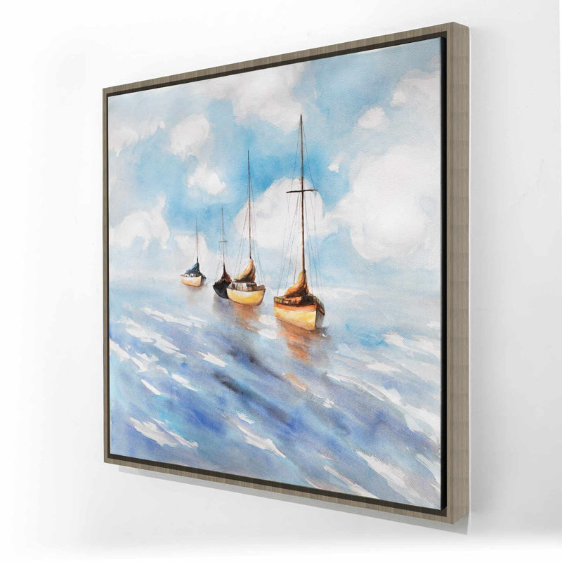 Voiliers dans la mer | Bateau bleu marine décoration intérieure