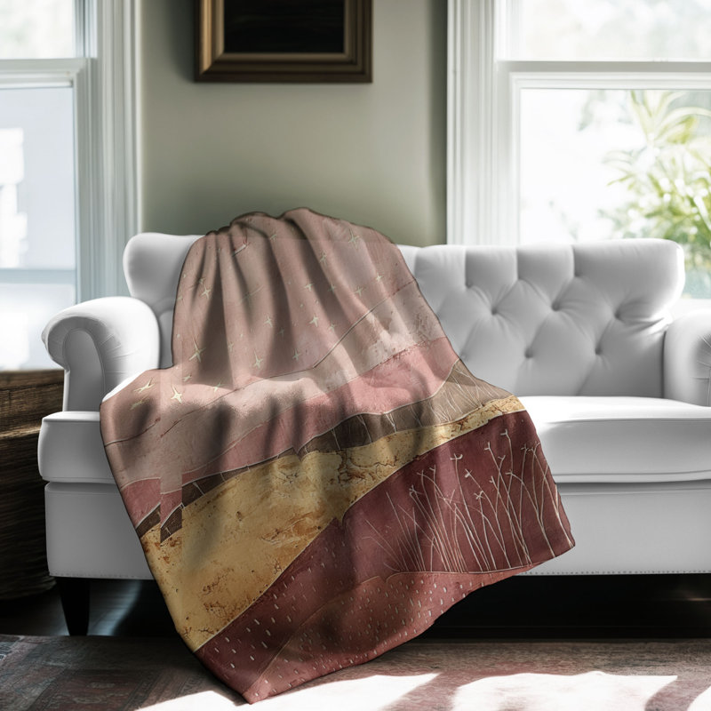Couverture Boho Rose Landscape - 1 pièce Premium, L 50 po x L 60 po