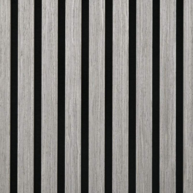 Panneaux muraux 24 po x 3 po en faux bois - Acoustique grise et insonorisante pour plafond Améliorez la qualité de la pièce Transformez votre chambre à coucher en un élégant