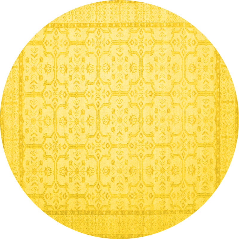 Washable Oriental Indoor Rug, Round 6'