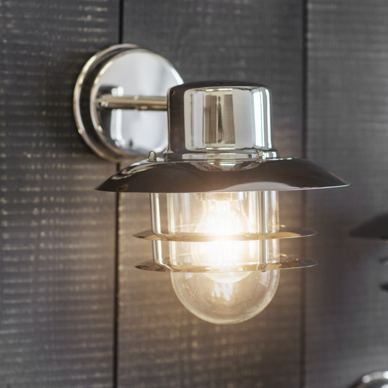 Nairobi Chrome 23.5cm H Outdoor Wall Lantern