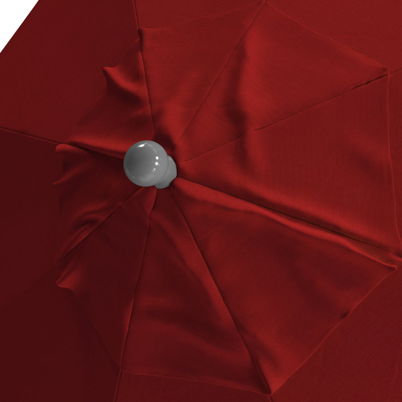Parasol de terrasse commercial argenté anodisé 11 pi, Rouge