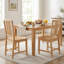 Ensemble de 2 chaises d'appoint de salle à manger en bois d'hévéa massif de style rustique campagnard avec dossier courbé ergonomique décoratif, assise rembourrée en lin rembourré à haute résistance