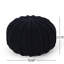 Pouf tricoté rond en coton tricoté bleu foncé - capacité de poids de 200 lb, objet décoratif, nettoyage des taches, perles incluses et support, élément, intérieur