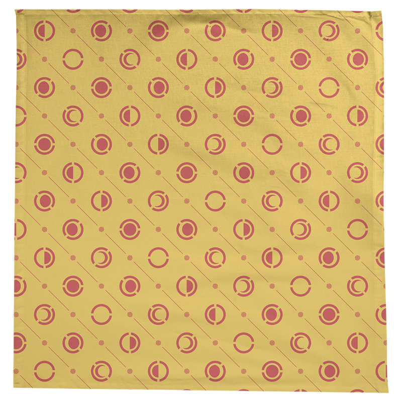 Classic Moon Phases Tablecloth, Gold/Red
