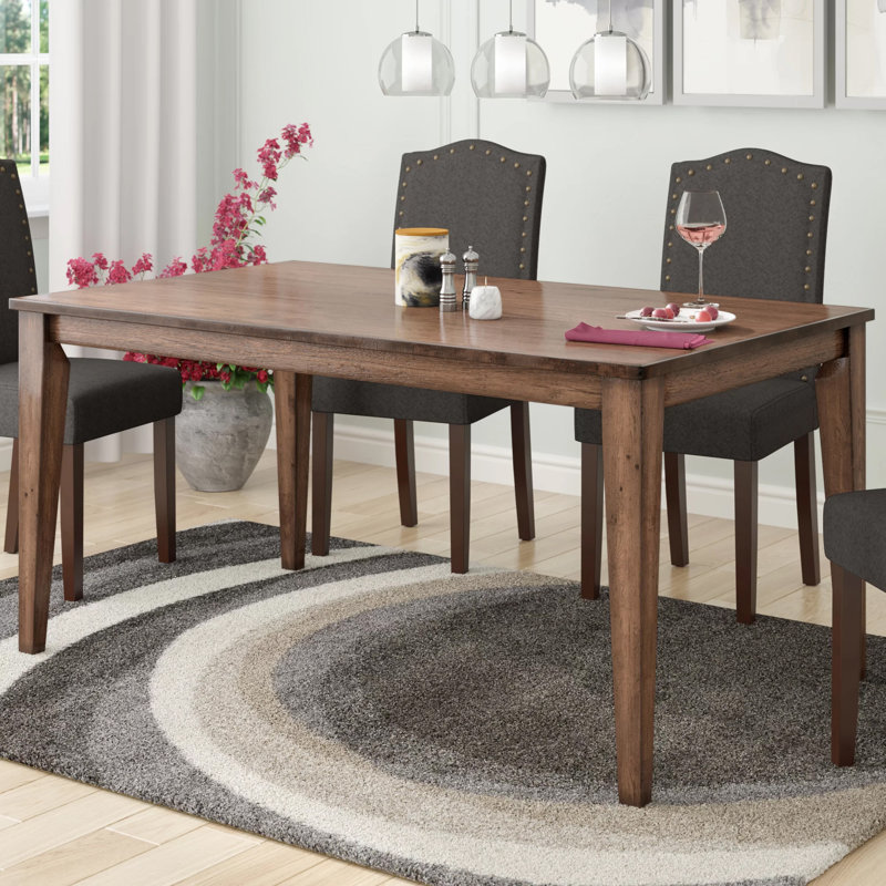 Kewaunee Solid Wood Dining Table, Rustic Brown