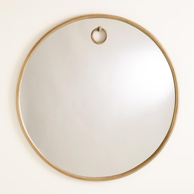 Exposed Round Framed Mirror