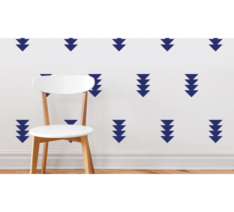 Décalcomanie murale flèche à quatre triangle, Bleu marine