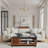Liddel 47" Modern Storage Coffee Table, Fully Assembled, Bourbon with Black Finish