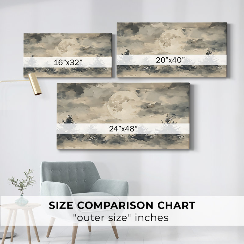 Série paysage - XCIV - Toile tendue avec châssis - Prêt à accrocher, H 20 po x l 40 po