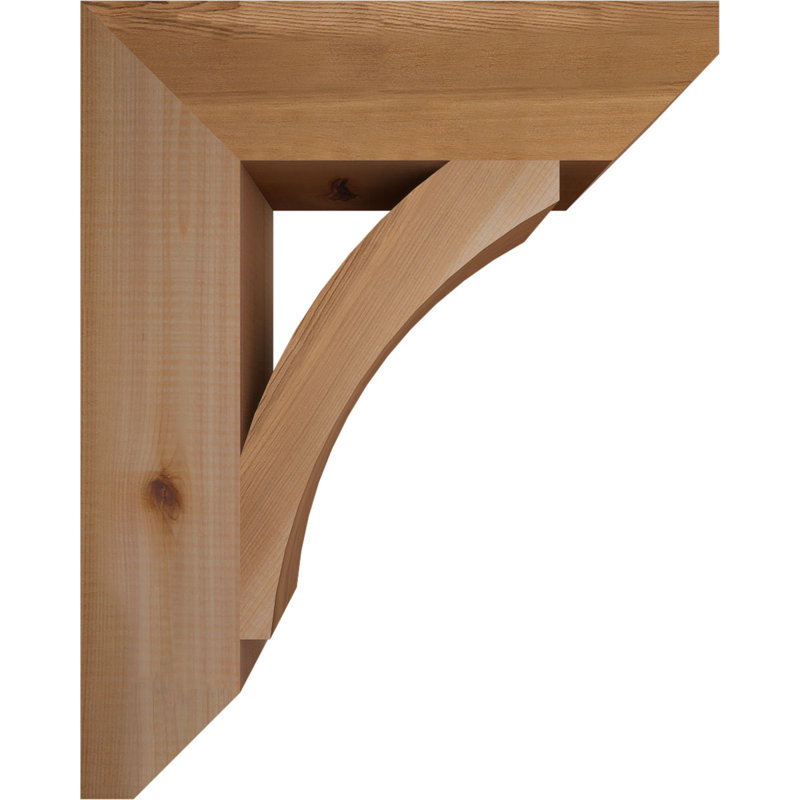 Support en bois / corbeau, Cèdre rouge, H 20 po x l 3,5 po x P 16 po