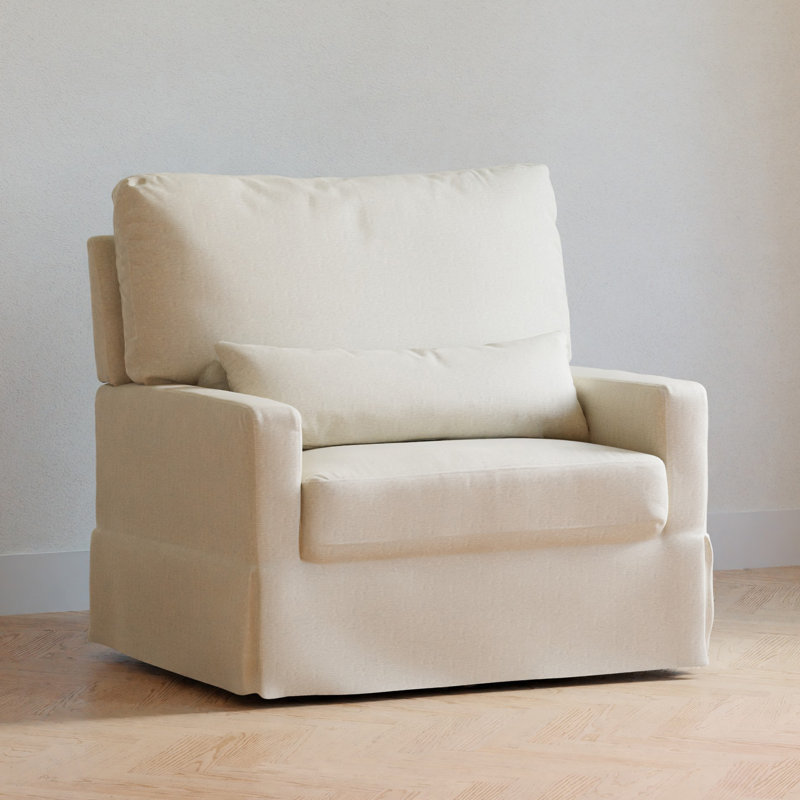 Crawford Performance Cream Eco-Weave Swivel Glider with Pillowback