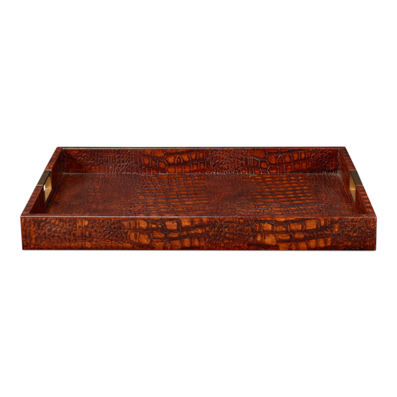 Shagreen Decorative Tray, Brown