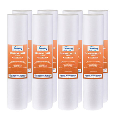 Cartouches de remplacement pour filtre à sédiments standard 10 microns 10 po x 2,5 po iSpring FP110X8, paquet de 8