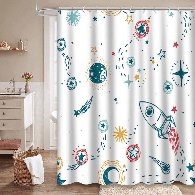 Rideau de douche avec 12 crochets Journey, L 72 po x l 84 po
