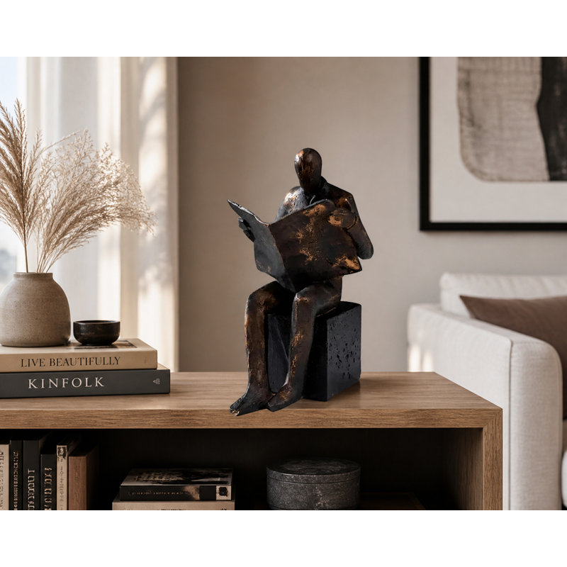 Reader Sculpture Bookend Figurines