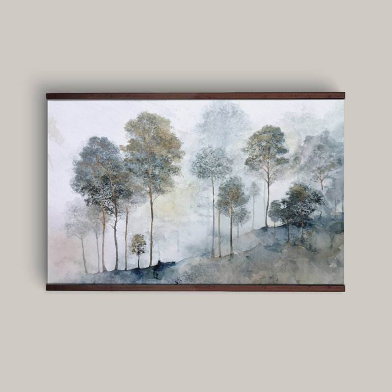 Très grand art mural tapissier Misty, H 40 po x l 60 po