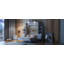 Grand lit escamotable mural avec tablettes, tiroirs et lumières DEL, blanc-1062939149-1062939148