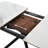 Aubreigh 7 Piece Modern Extendable Cross Legs Dining Set with Two-Tone Gray Fabric Chairs