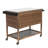 Outdoor Bar Cart With Wheels, Patio Wine Serving Cart With Storage Cabinet And Stainless Steel Table Top, Rolling Kitchen Island For Patio Backyard Garden Kitchen, Brown-1621130676