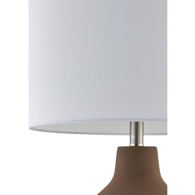 Lampe de table Lockwood, Brun, Blanc / Blanc