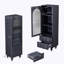 Storage Cabinet Display Cabinet with Tempered Glass Door, Two Drawers and an Adjustable Shelf-117549652