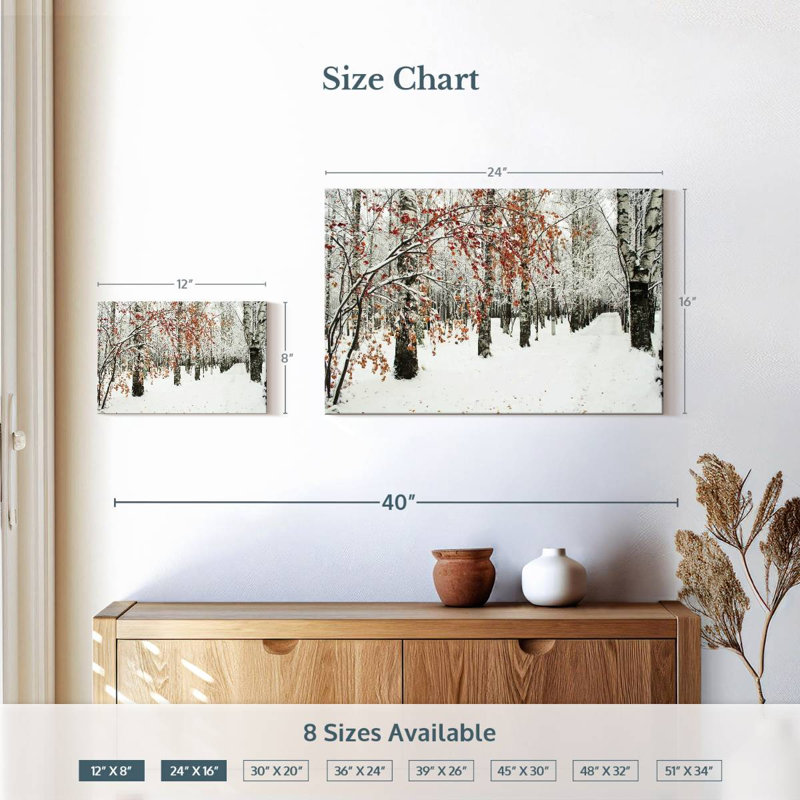 Alvord Frosty Birch Forest, H 16 po x l 24 po